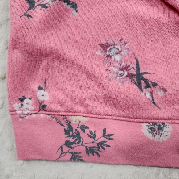 Lucky Brand Floral Pink Sweatshirt Lightweight Size L - Picture 6 of 7
